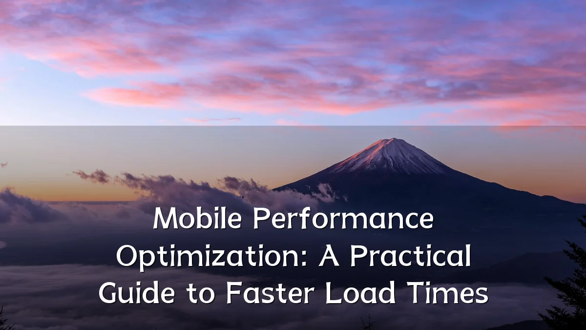 Mobile Performance Optimization: A Practical Guide to Faster Load Times